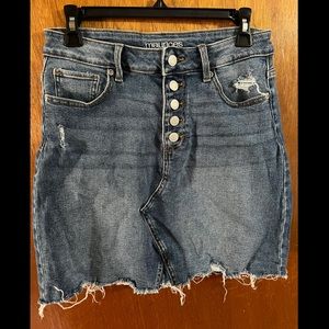 Denim Button Fly Skirt